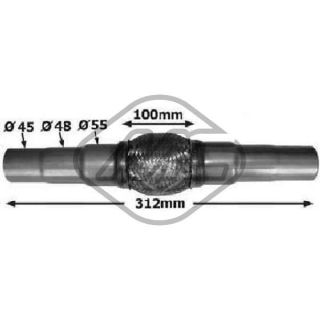 Lanksti žarna, išmetimo sistema Metalcaucho 02045