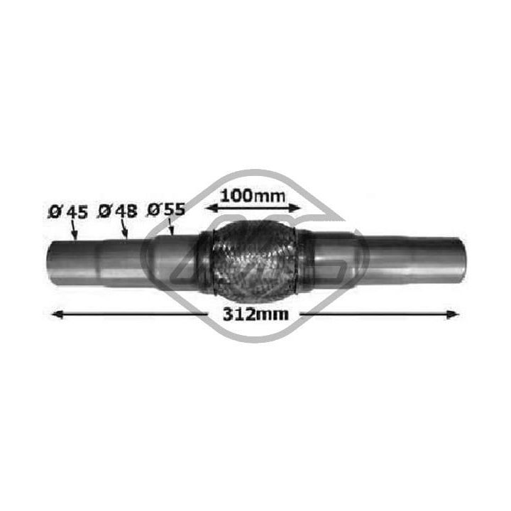 Lanksti žarna, išmetimo sistema Metalcaucho 02045
