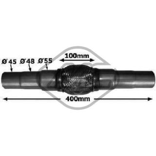 Lanksti žarna, išmetimo sistema Metalcaucho 02046