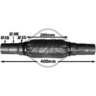 Lanksti žarna, išmetimo sistema Metalcaucho 02047