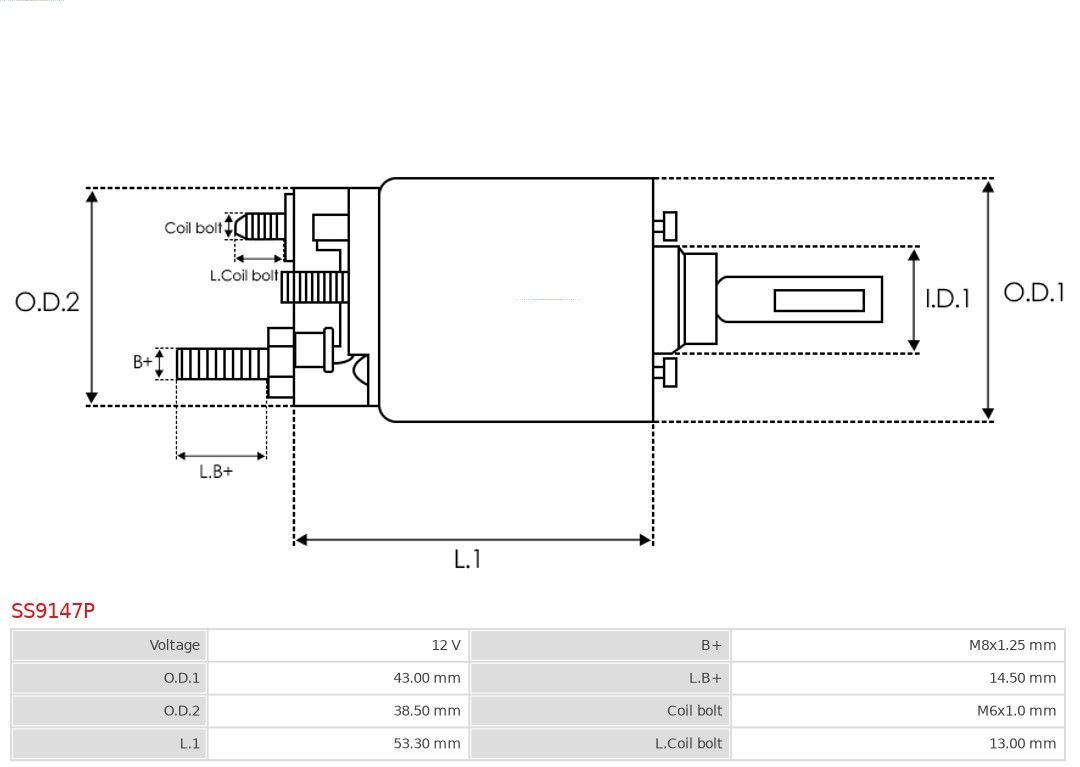 Solenoidinis jungiklis, starteris AS-PL SS9147P