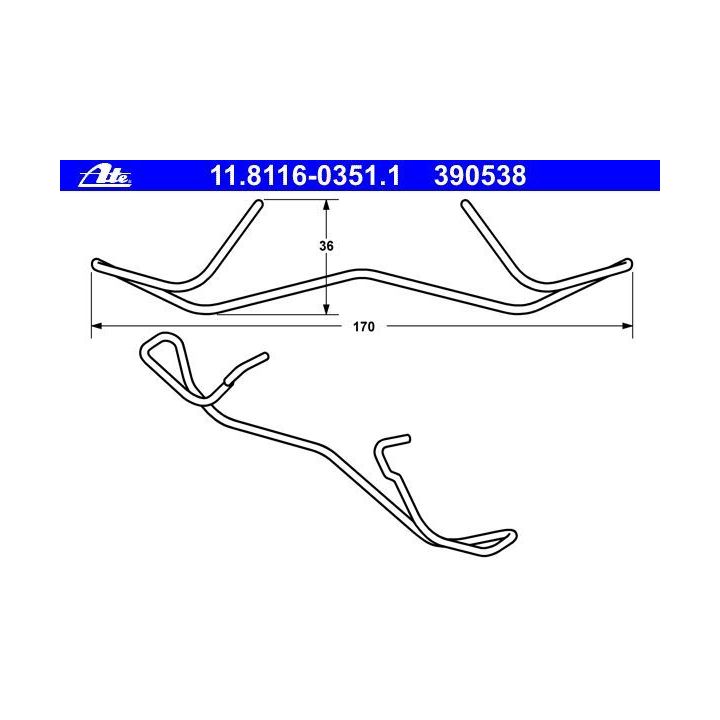 Stabdžių kaladėlių montavimo k-tas diskin.st. ATE 390538