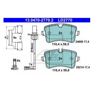 Stabdžių kaladėlės ATE 13.0470-2770.2
