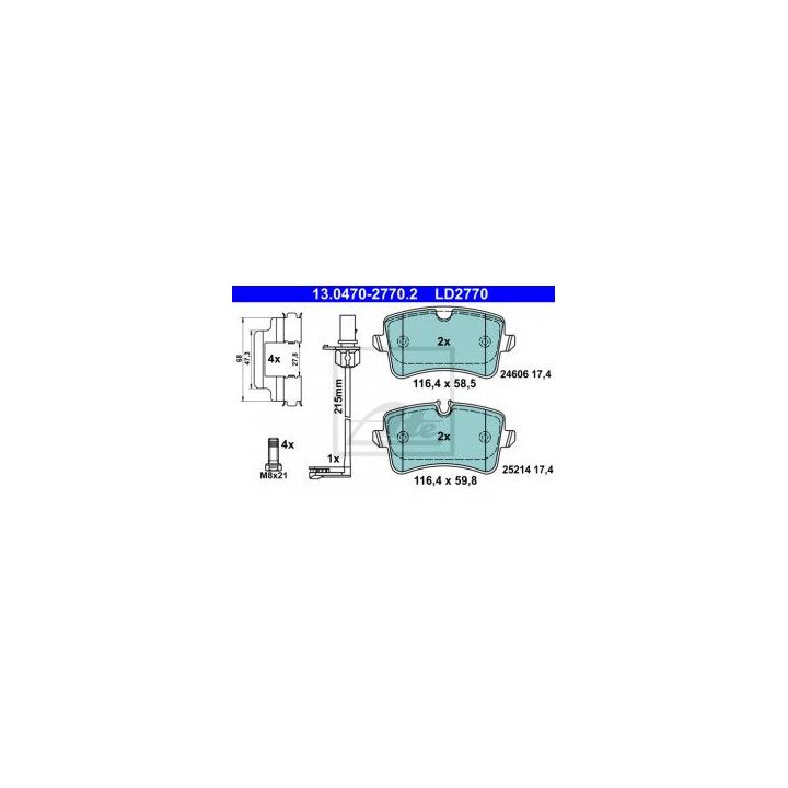 Stabdžių kaladėlės ATE 13.0470-2770.2