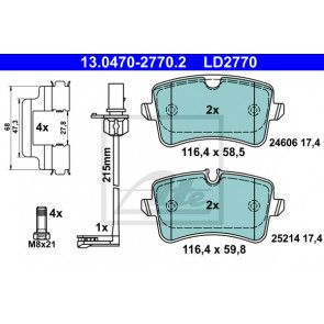 Stabdžių kaladėlės ATE 13.0470-2770.2