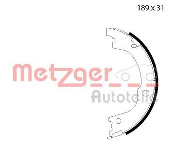 Stabdžių trinkelių komplektas, stovėjimo stabdis METZGER MG 127