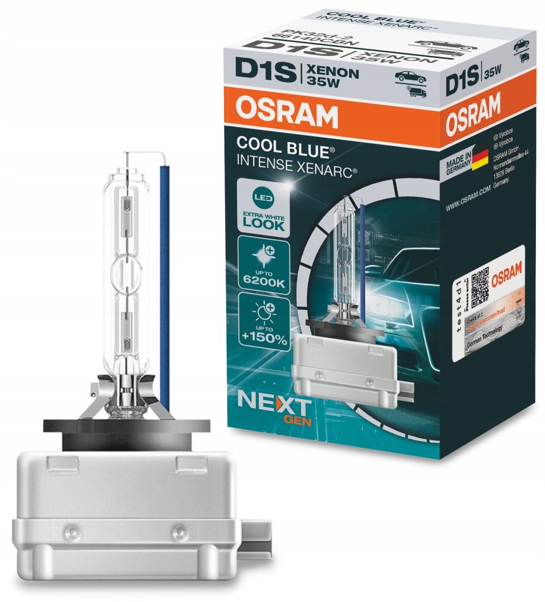Lemputė D1S OSRAM 66140CBN 6200K +150% Cool Blue Intense