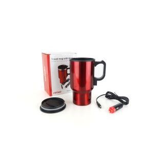 Kavinukas termosas puodelis auto 12V 400ml ( raudonos spalvos )