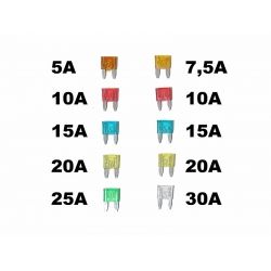 Saugiklių komplektas MINI 10 vnt įvairūs