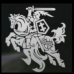 Lipdukas Vytis BALTAS ø 130mm  LIPV8882