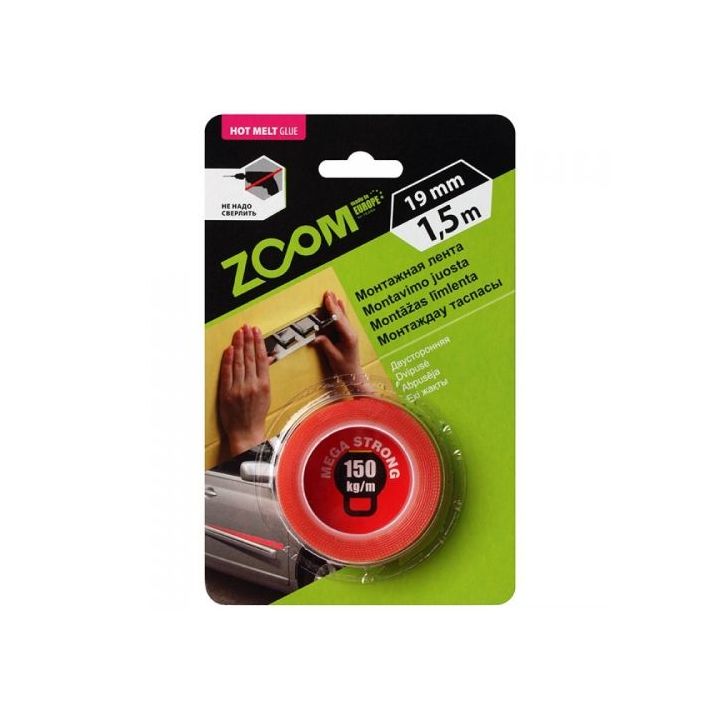 Juostelė MEGA Strong dvipusė montavimui 19mm x1