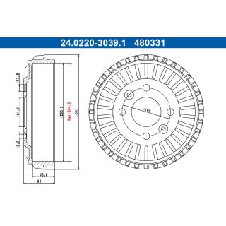 Stabdžių būgnas ATE 24.0220-3039.1