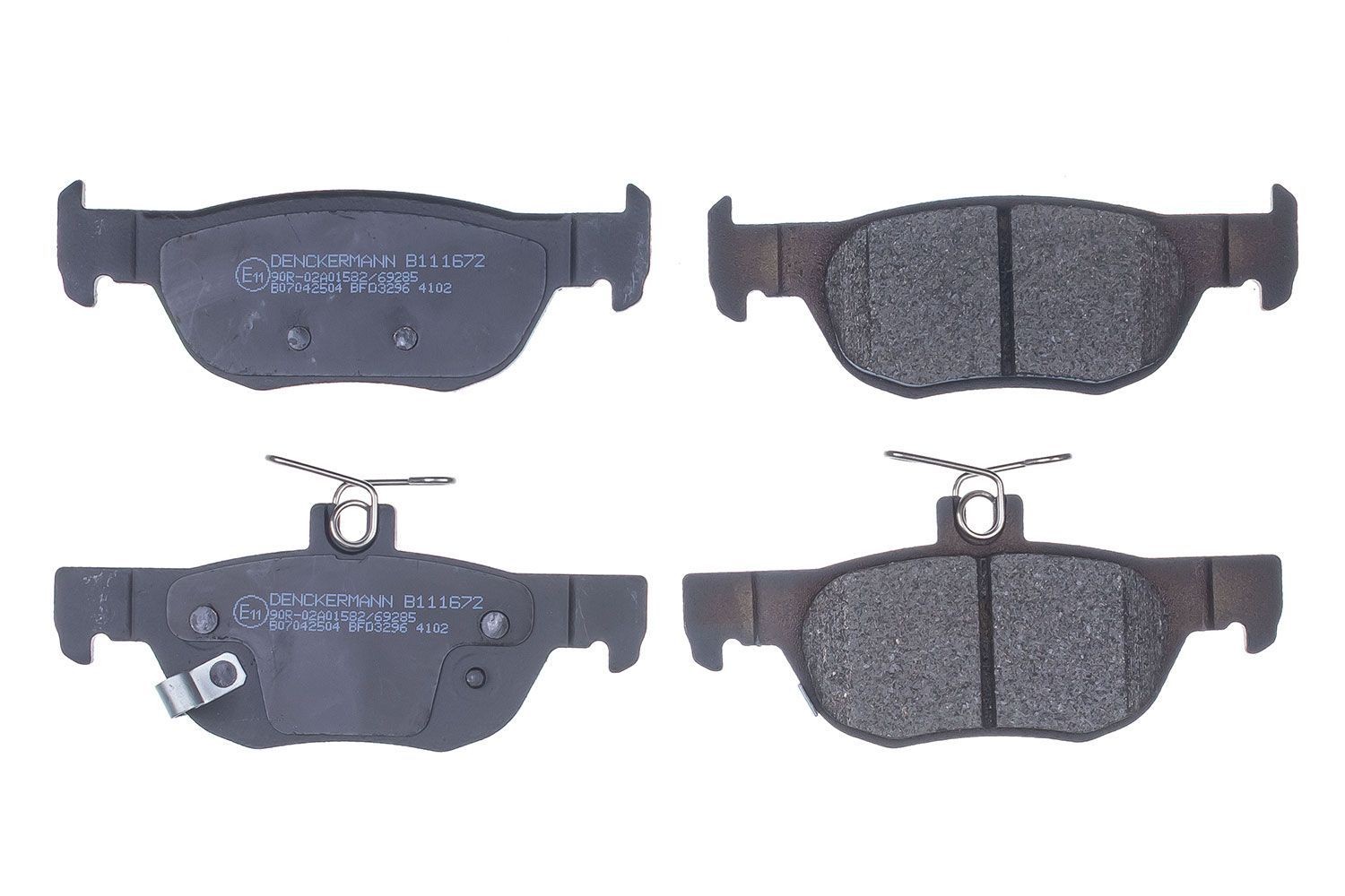 Stabdžių trinkelių rinkinys, diskinis stabdys DENCKERMANN B111672