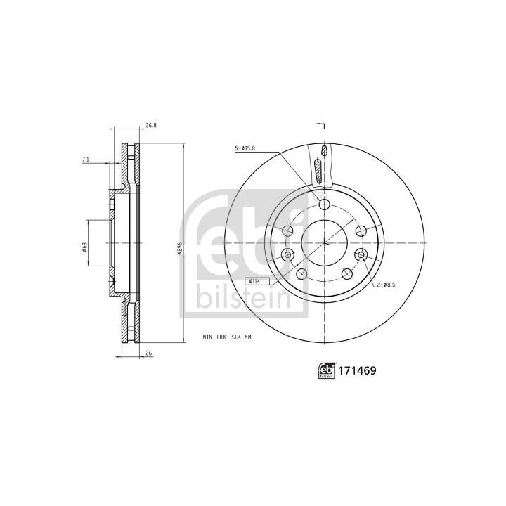 Stabdžių diskas FEBI BILSTEIN 171469