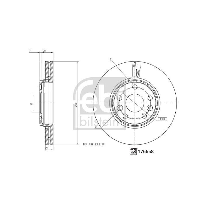 Stabdžių diskas FEBI BILSTEIN 176658