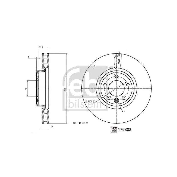 Stabdžių diskas FEBI BILSTEIN 176802