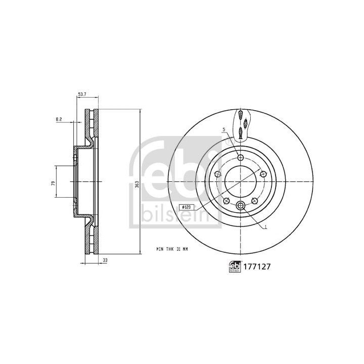 Stabdžių diskas FEBI BILSTEIN 177127