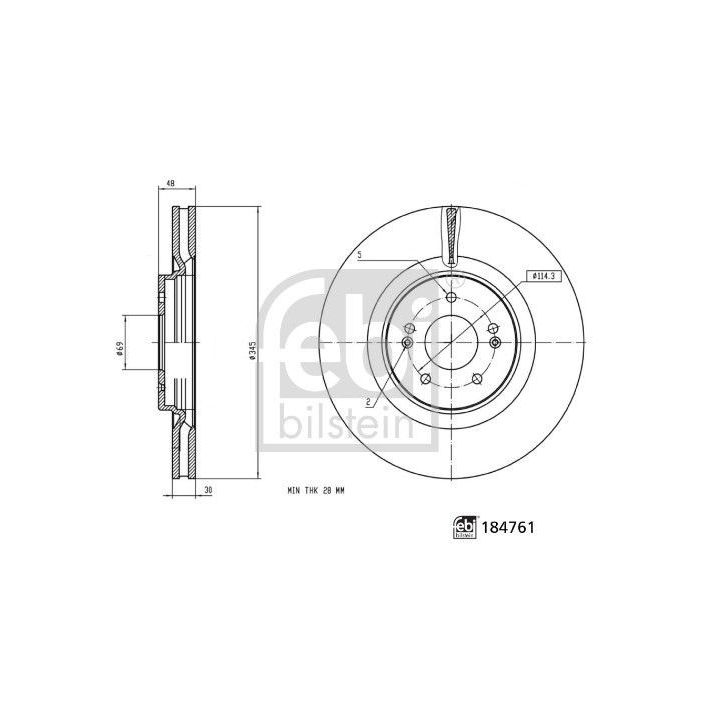 Stabdžių diskas FEBI BILSTEIN 184761