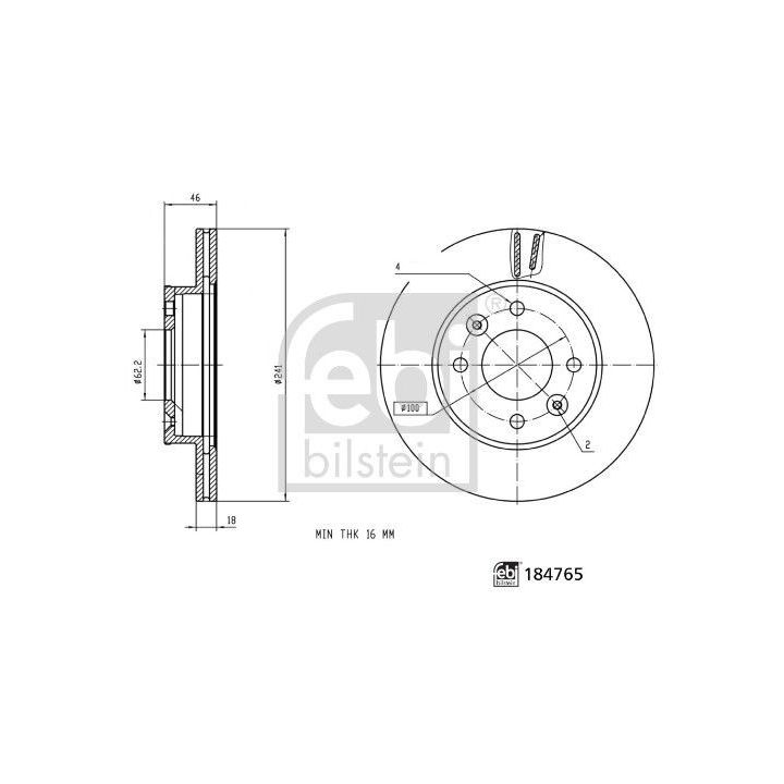 Stabdžių diskas FEBI BILSTEIN 184765