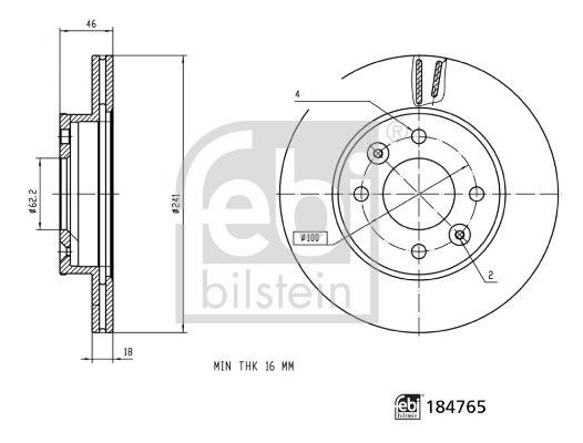 Stabdžių diskas FEBI BILSTEIN 184765