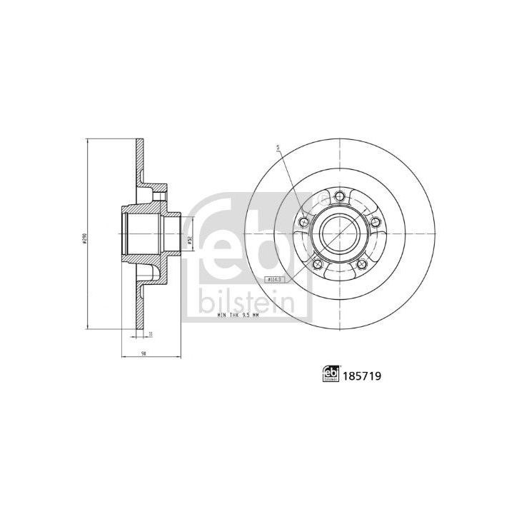 Stabdžių diskas FEBI BILSTEIN 185719