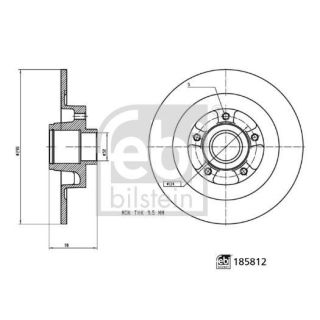Stabdžių diskas FEBI BILSTEIN 185812