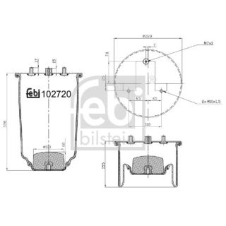 Dėklas, pneumatinė pakaba FEBI BILSTEIN 102720