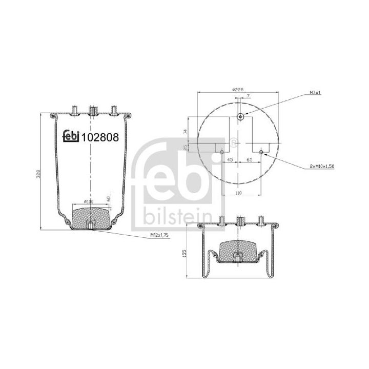 Dėklas, pneumatinė pakaba FEBI BILSTEIN 102808