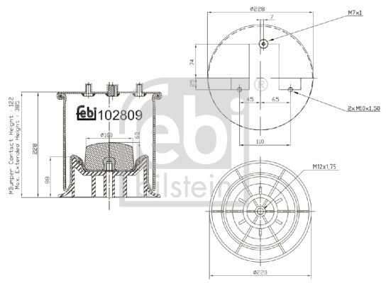 Dėklas, pneumatinė pakaba FEBI BILSTEIN 102809