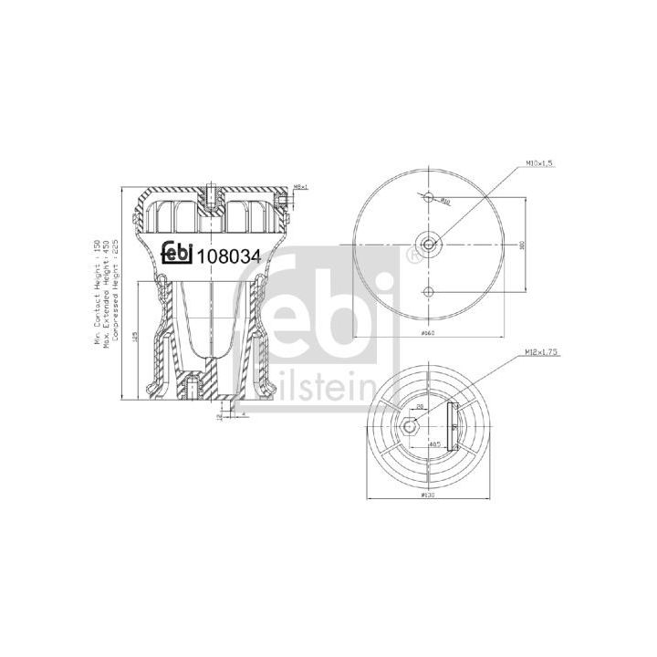 Dėklas, pneumatinė pakaba FEBI BILSTEIN 108034