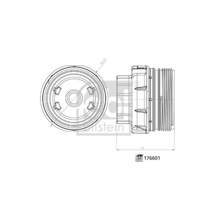 Dangtis, alyvos filtro korpusas FEBI BILSTEIN 176601