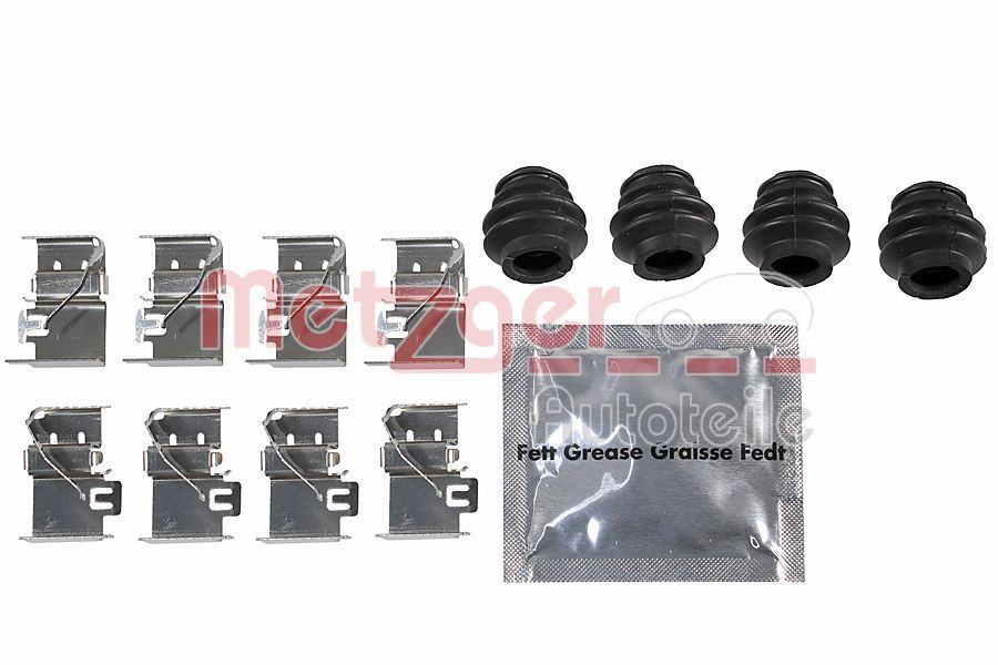 Priedų komplektas, diskinių stabdžių trinkelės METZGER 109-0172