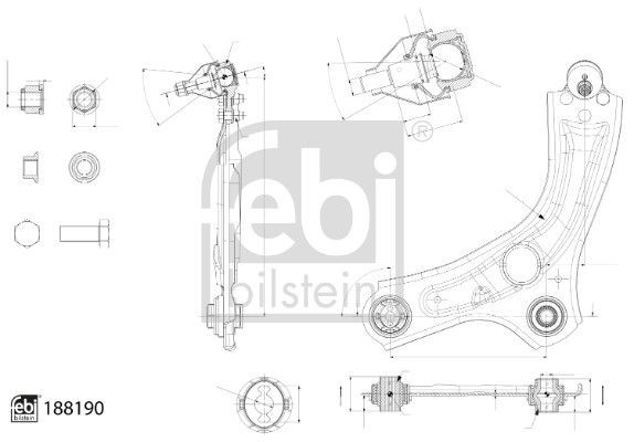 Vikšro valdymo svirtis FEBI BILSTEIN 188190