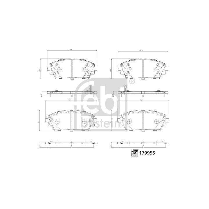 Stabdžių trinkelių rinkinys, diskinis stabdys FEBI BILSTEIN 179955