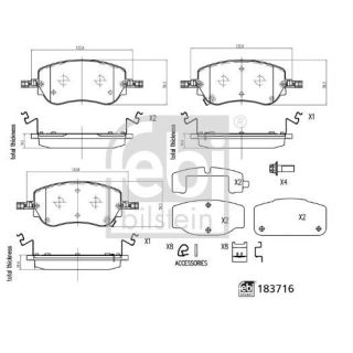 Stabdžių trinkelių rinkinys, diskinis stabdys FEBI BILSTEIN 183716