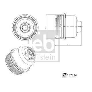 Dangtis, alyvos filtro korpusas FEBI BILSTEIN 187824