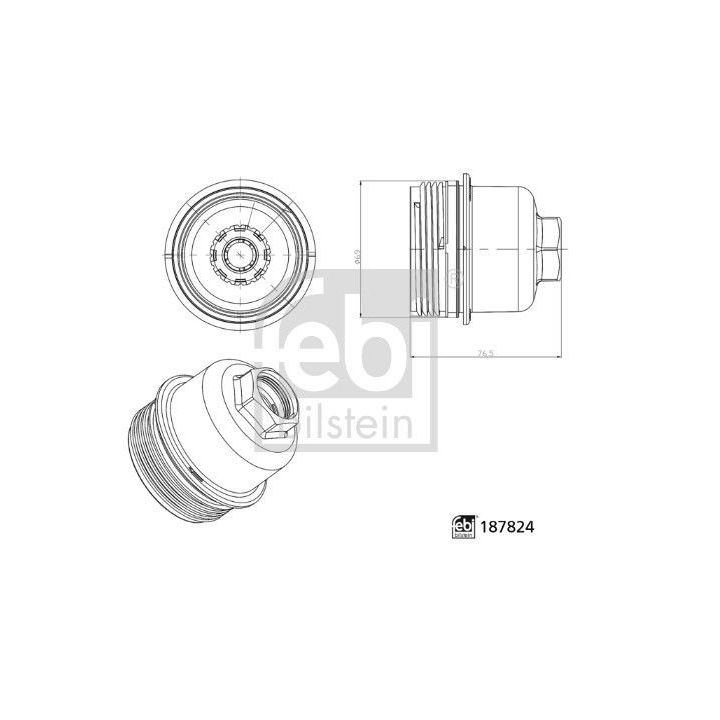 Dangtis, alyvos filtro korpusas FEBI BILSTEIN 187824