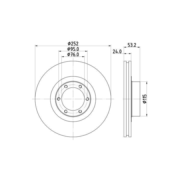 Stabdžių diskas HELLA 8DD 355 100-331