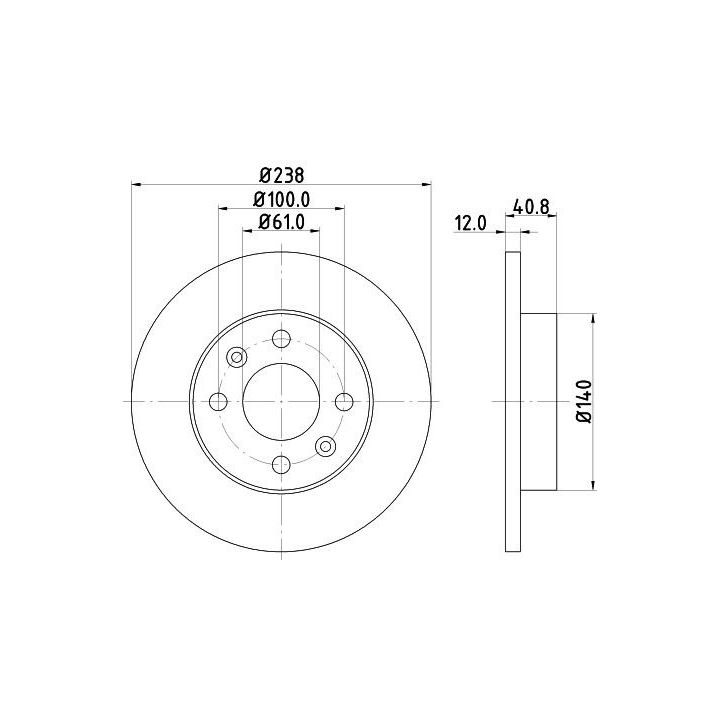 Stabdžių diskas HELLA 8DD 355 101-241