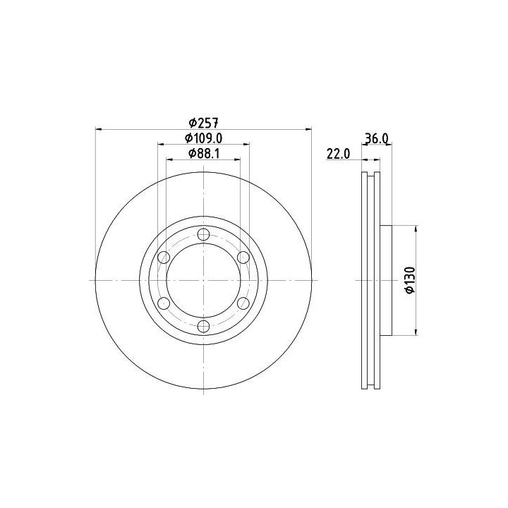 Stabdžių diskas HELLA 8DD 355 104-711