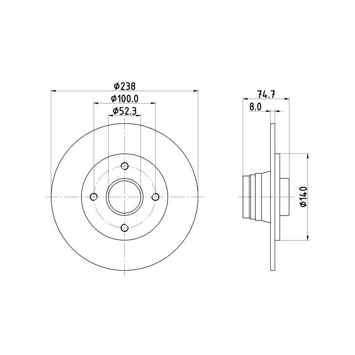 Stabdžių diskas HELLA 8DD 355 105-271