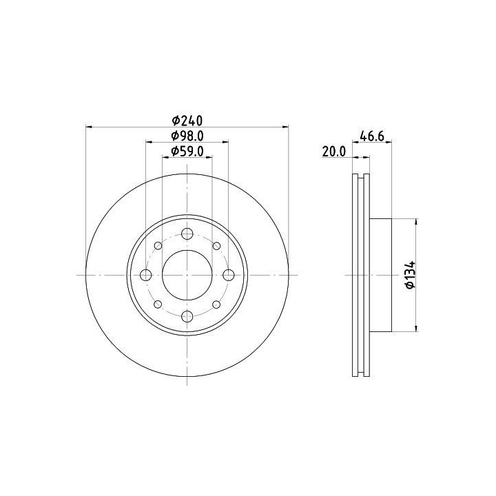 Stabdžių diskas HELLA 8DD 355 105-881