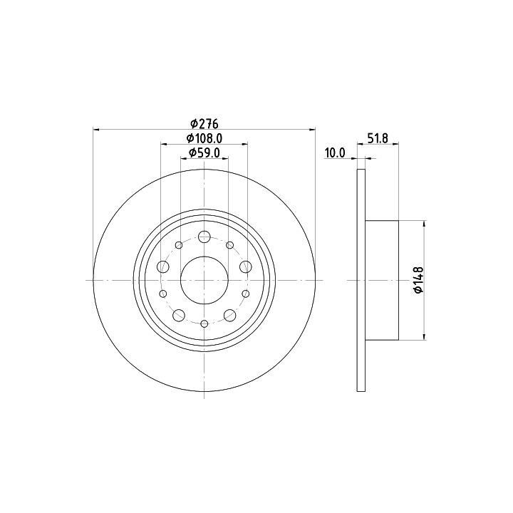 Stabdžių diskas HELLA 8DD 355 106-381