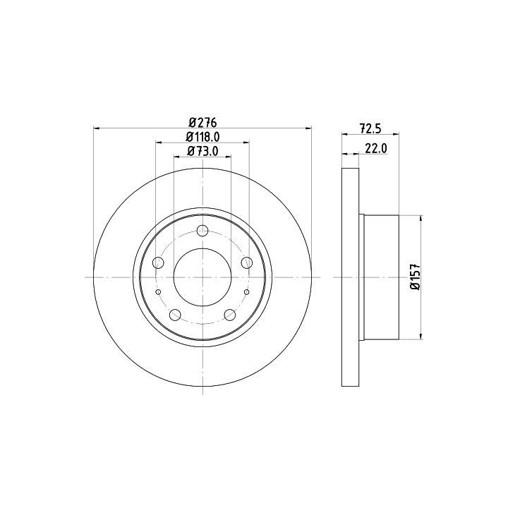 Stabdžių diskas HELLA 8DD 355 107-401