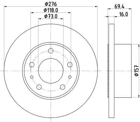 Stabdžių diskas HELLA 8DD 355 107-421
