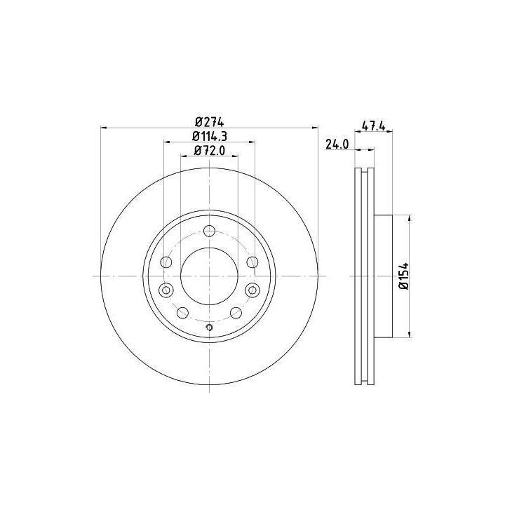 Stabdžių diskas HELLA 8DD 355 108-161
