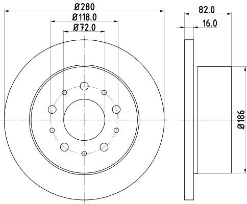 Stabdžių diskas HELLA 8DD 355 108-961
