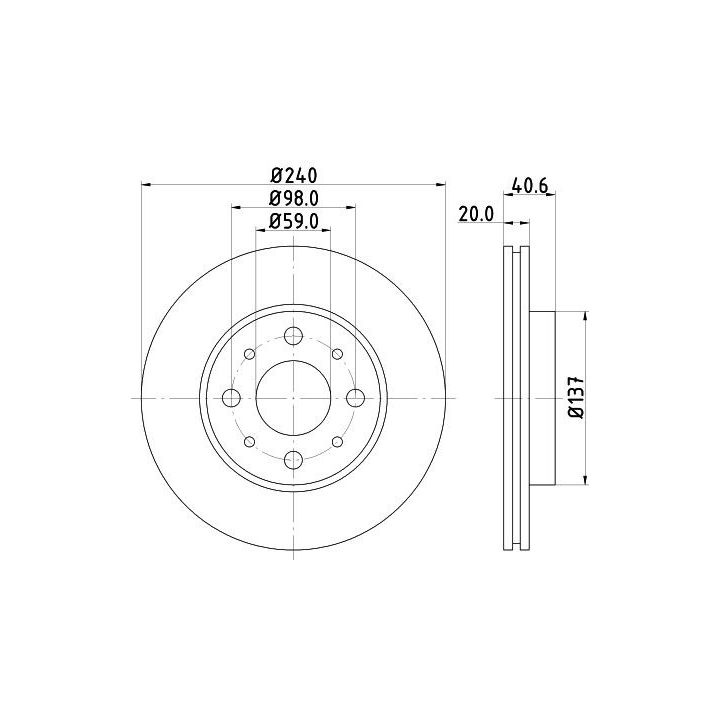 Stabdžių diskas HELLA 8DD 355 109-121