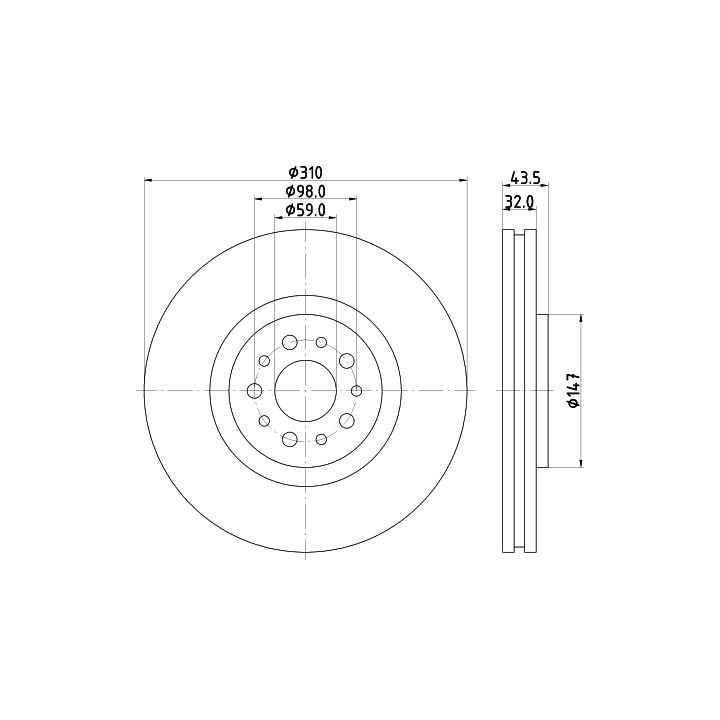 Stabdžių diskas HELLA 8DD 355 109-131