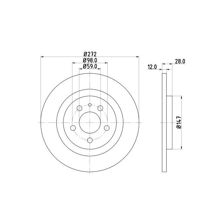 Stabdžių diskas HELLA 8DD 355 109-151